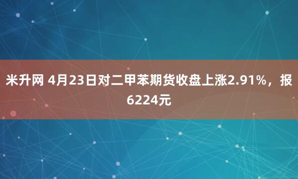 米升网 4月23日对二甲苯期货收盘上涨2.91%，报6224元