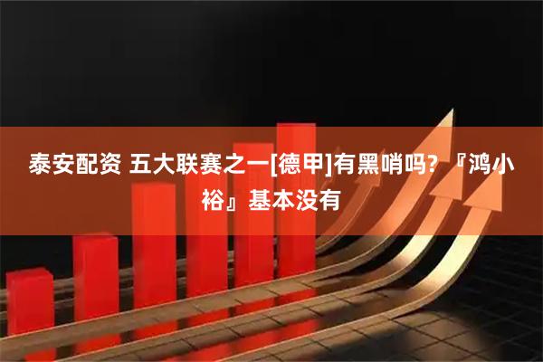 泰安配资 五大联赛之一[德甲]有黑哨吗? 『鸿小裕』基本没有